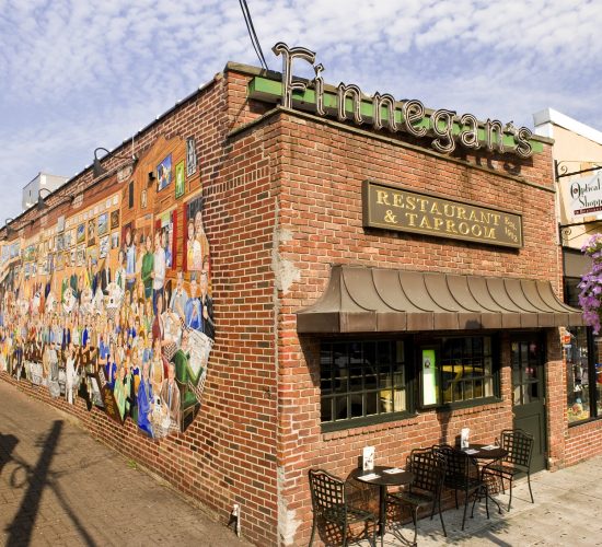 The outside of Finnegan's restaurant and taproom in Huntington, New York