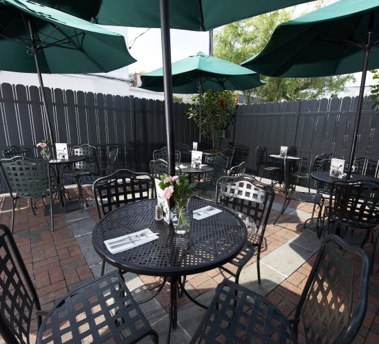 The outdoor space of the best restaurant in town, Finnegan's