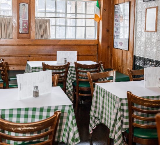 Tables at the best restaurant in town, Finnegan's